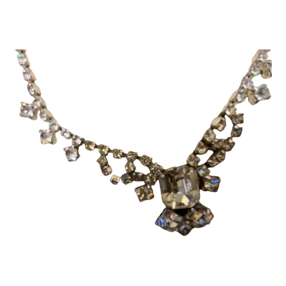 Coro Rhinestone Necklace Silver Tone - Picture 4 of 8
